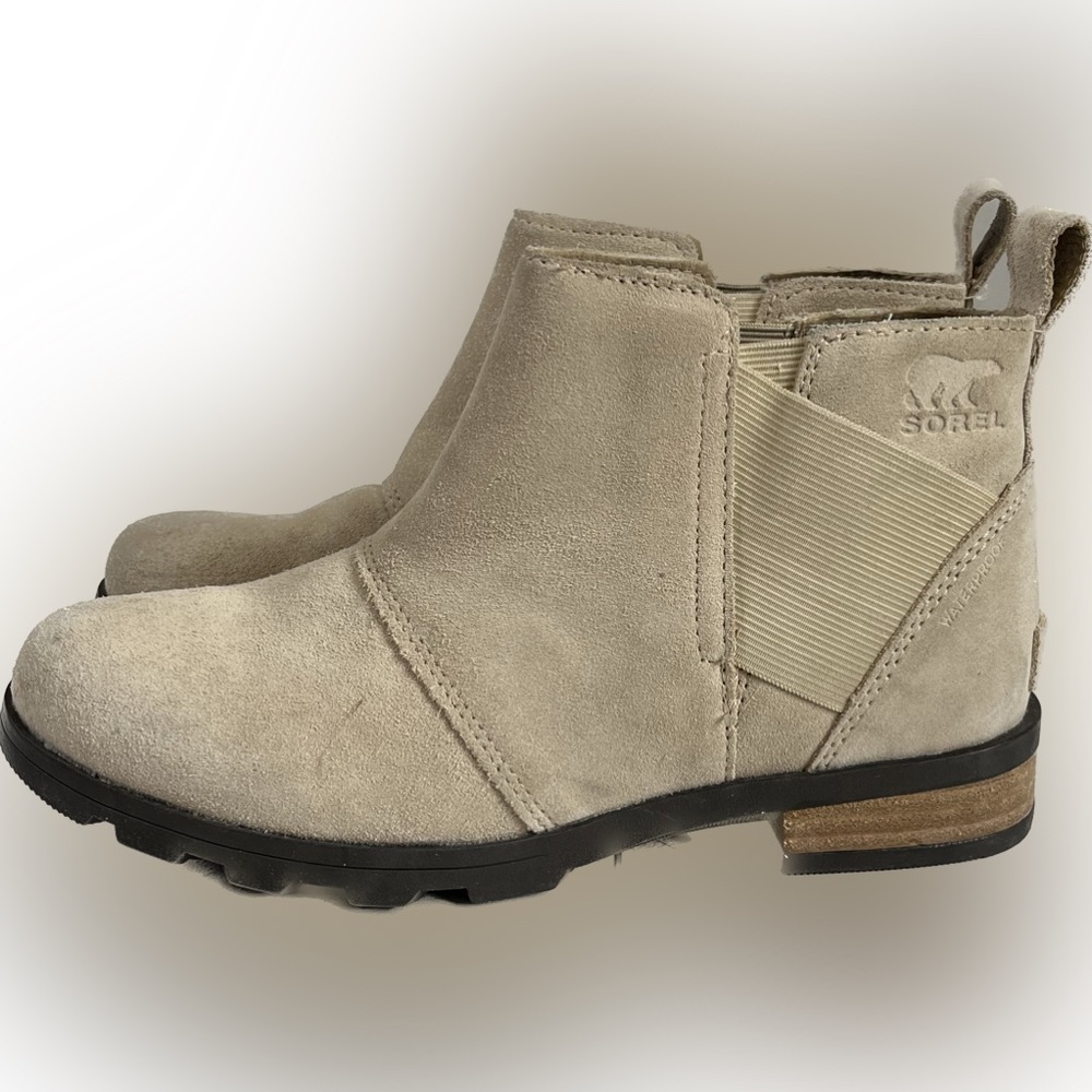 Sorel Emelie Chelsea Waterproof Brown leather ankle boots Women size 7